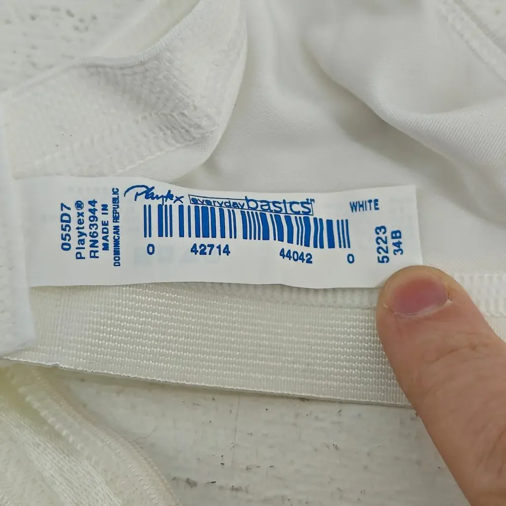 Playtex Microfiber Wireless T-Shirt Bra 5223 White 34B